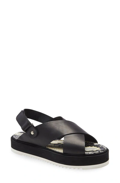 Agl Attilio Giusti Leombruni Maya Crisscross Platform Sandal In Black