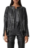 BURBERRY DRAPED CHAIN LEATHER JACKET,4568150