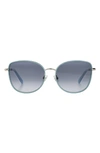 Kate Spade Maryam 56mm Gradient Polarized Cat Eye Sunglasses In Silver/ Grey Shaded