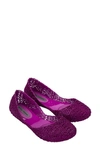 Melissa 'campana Papel Vii' Jelly Flat In Pink Glitter