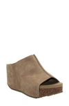 Volatile Carrier Platform Wedge Sandal In Sand Suede