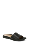 Vionic Demi Slide Sandal In Black Leather