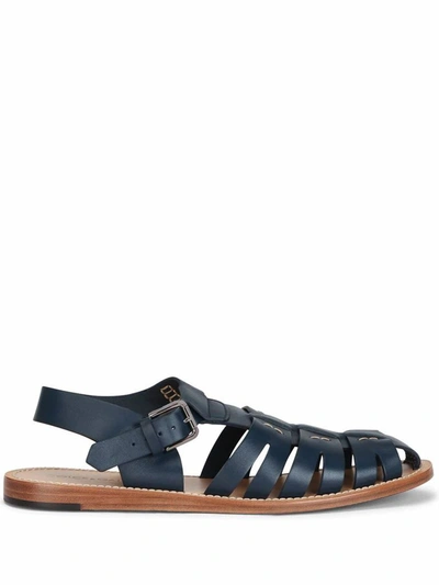 Dolce E Gabbana Men's Blue Leather Sandals