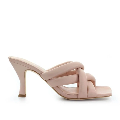 Ash Crossover-strap Leather Mules In Pink
