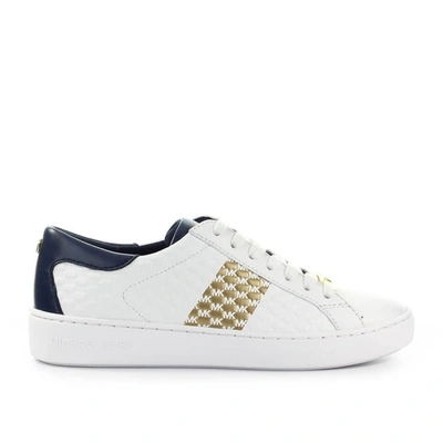 Michael Kors Colby White Navy Blue Trainer In Bianco/blu