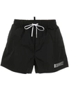 Dsquared2 Icon Metallic-logo Drawstring Swim Shorts In Black
