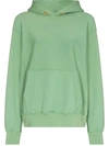 Les Tien Cropped Cotton Sweatshirt Hoodie In Green