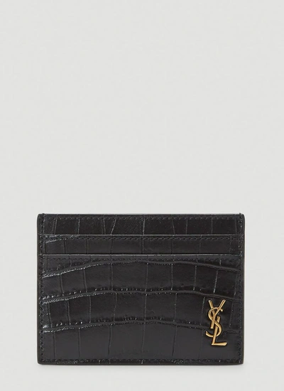 Saint Laurent Tiny Monogram Card Case In Black