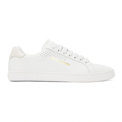 Palm Angels White Palm One Low Top Leather Sneakers