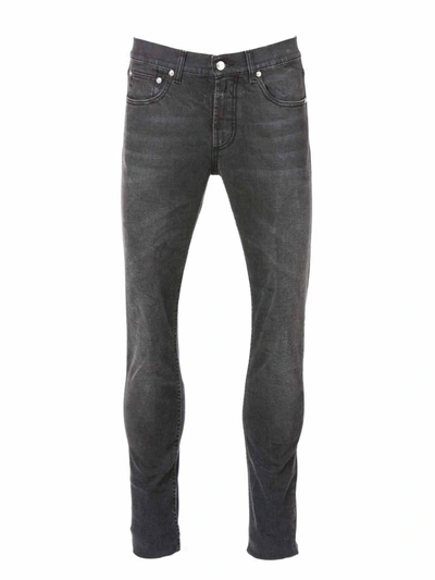 Alexander Mcqueen Jeans With Embroidered Logo In Nero