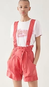 Isabel Marant Flink Convertible Lyocell-blend Twill Shorts In Raspberry