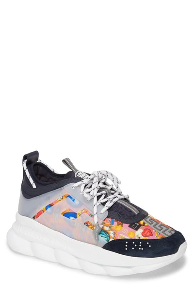 Versace Chain Reaction Sneaker In Multicolor/ Navy