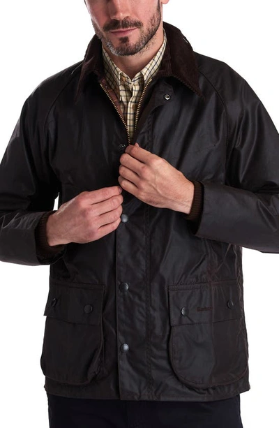 Barbour 'bedale' Regular Fit Waxed Cotton Jacket In Rustic