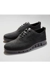 Cole Haan Zerogrand Stitch-lite Wingtip Oxford In Black/ Safety Yellow