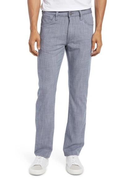 34 Heritage Charisma Relaxed Straight Leg Chambray Trousers In Grey Cross Twill