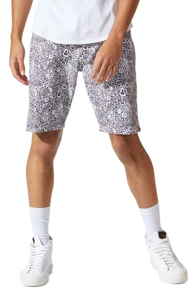 Good Man Brand Flex Pro Jersey Tulum Shorts In White Hilo Aloha Floral