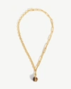 MISSOMA DECONSTRUCTED AXIOM SPHERE CHAIN NECKLACE 18CT GOLD PLATED/TIGER'S EYE,SP G N2 TGE