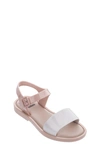 Mini Melissa Kids' Mel Mar Sandal In Beige/ White/ Pink