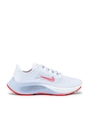 Nike Women's Air Zoom Pegasus 37 Vt Mesh Covered Trainer Running Sneakers In White & Sunset Pulse