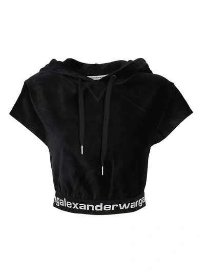 Alexander Wang Sweatshirt With Logoed Band In Black