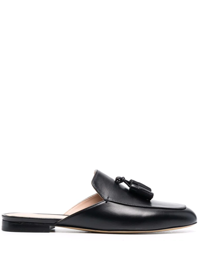 Scarosso Giorgina Tassel-detail Mules In Black - Calf