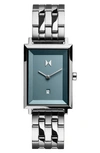 Mvmt Signature Square Bracelet Watch, 24mm In Silver/ Blue/ Silver