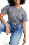 Madewell Whisper Cotton Rib Crewneck Tee In Heather Iron