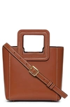 Staud Shirley Mini Leather Tote Bag In Tan