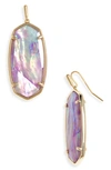 Kendra Scott Faceted Elle Drop Earrings In Gold Lilac Abalone