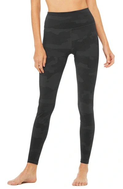 Alo Yoga Vapor Camouflage-print High-rise Stretch-jersey Leggings In Black Camoflage