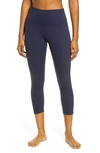 Zella Live In High Waist Pocket Crop Leggings In Navy Nightfall