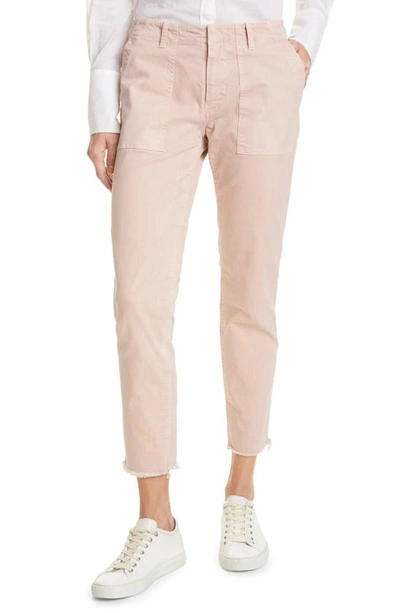 Nili Lotan Jenna Slim Crop Stretch Twill Pants In Dusty Pink