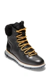 Cole Haan Zerogrand Waterproof Boot With Genuine Shearling Trim In Black Creole Leather