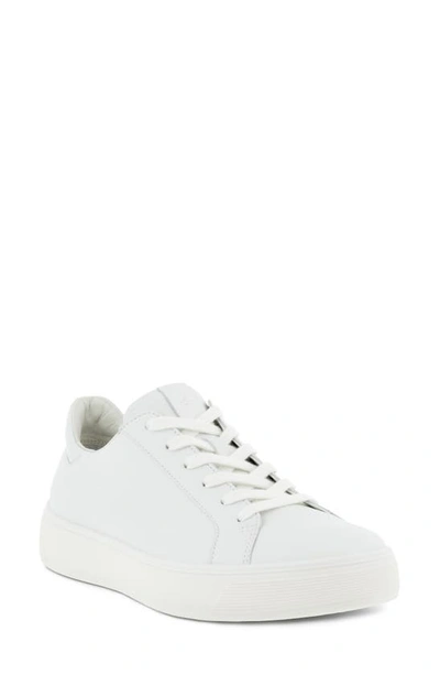 Ecco Soft Classic Leather Sneaker In White