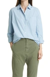 Nili Lotan Long-sleeved Cotton Shirt In Cambridge Blue