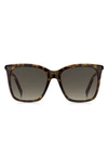 Givenchy 56mm Gradient Rectangle Sunglasses In Dark Havana/ Brown Gradient
