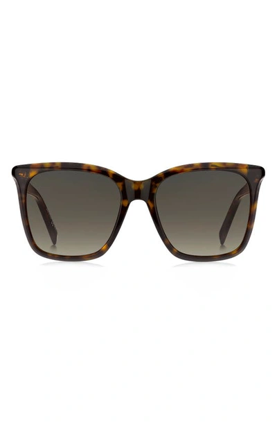 Givenchy 56mm Gradient Rectangle Sunglasses In Dark Havana/ Brown Gradient