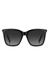 Givenchy 56mm Gradient Rectangle Sunglasses In Black/ Grey Shaded
