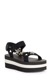 Marni Black Embellished Platform Sandals In Black