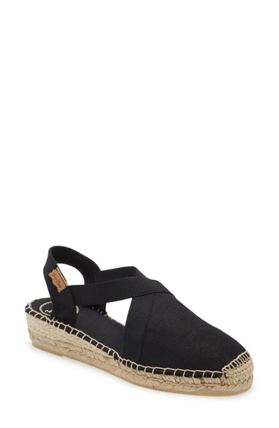 Toni Pons Verona Wedge Espadrille In Black Fabric