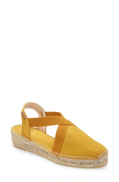 Toni Pons Verona Wedge Espadrille In Yellow Fabric