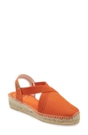 Toni Pons Verona Wedge Espadrille In Orange Fabric