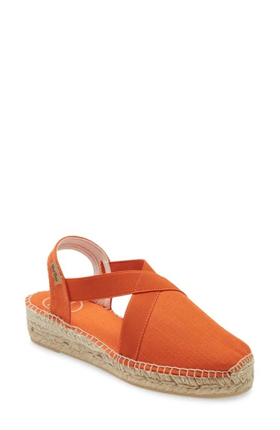 Toni Pons Verona Wedge Espadrille In Orange Fabric
