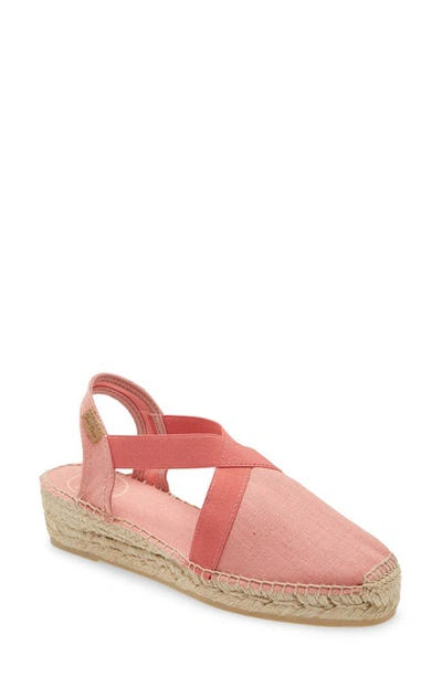 Toni Pons Verona Wedge Espadrille In Coral Fabric