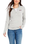 Vineyard Vines Dreamcloth Relaxed Half Zip Sweatshirt In Light Gray