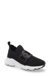Tod's Womens Tods Sport Run 54c Calzino Logo-embellished Mesh-knit Low-top Trainers In Black