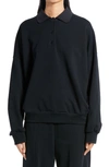 The Row Corzas Cotton Jersey Polo Top In Dark Navy