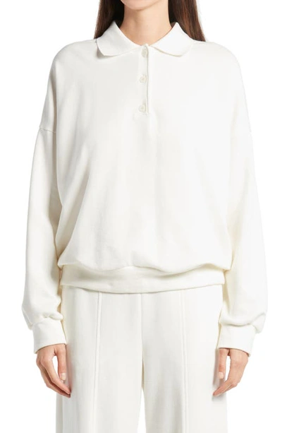 The Row Corzas Cotton Polo Sweater In White