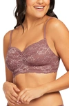 Montelle Intimates Lace Bralette In Mauve Mist/ Blush