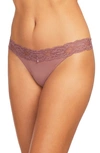 Montelle Intimates Lace Thong In Mauve Mist